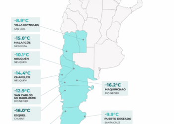 Las ciudades más frías de Argentina este miércoles 29 de julio